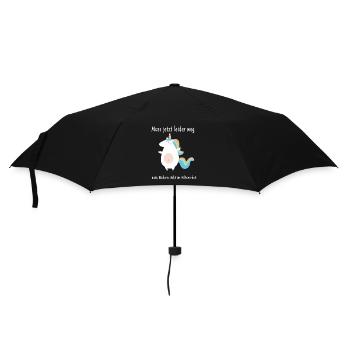 muss leider weg, mein Einhorn steht im Halteverbot - Regenschirm (klein) - Schwarz - Vorne