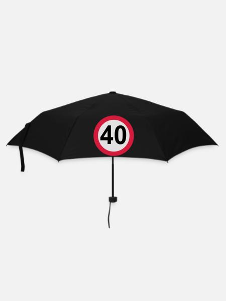 40 Geburtstag - Regenschirm (klein) - Schwarz