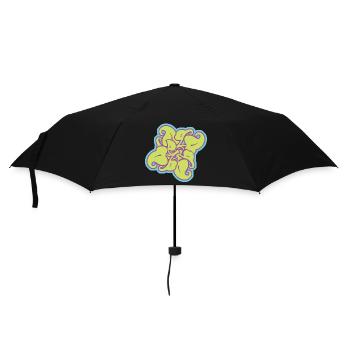 Mandala Artic Pattern in Lime - Umbrella (small) - black - Front