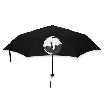 Yin Yang Balancing Cats - Umbrella (small) - black - Front