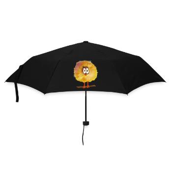 komischer Vogel - Regenschirm (klein) - Schwarz - Vorne