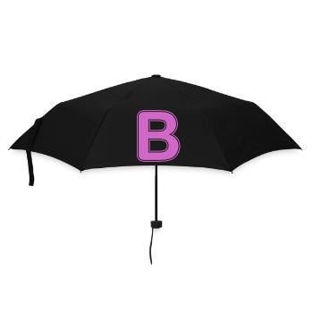 B Buchstabe Alphabet Name Buchstabieren Geschenk - Regenschirm (klein) - Schwarz - Vorne