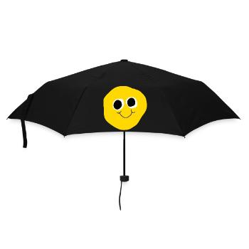 Yellow Face Smile - Regenschirm (klein) - Schwarz - Vorne