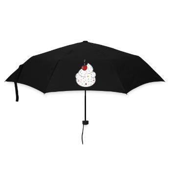 Sahne Kirsche - Regenschirm (klein) - Schwarz - Vorne