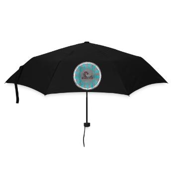 Ocean Waves with Vintage Waves - Surf Lettering - Umbrella (small) - black - Front