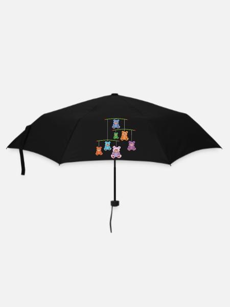 Mobilé mit Teddybären - Regenschirm (klein) - Schwarz