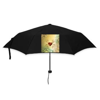 Wundervolles dekoratives Herz - Regenschirm (klein) - Schwarz - Vorne