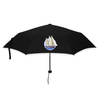 Illustration de cercle pastel de voilier - Parapluie standard - noir - Devant