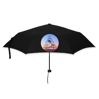 Tetraeder Kreise - Regenschirm (klein) - Schwarz - Vorne