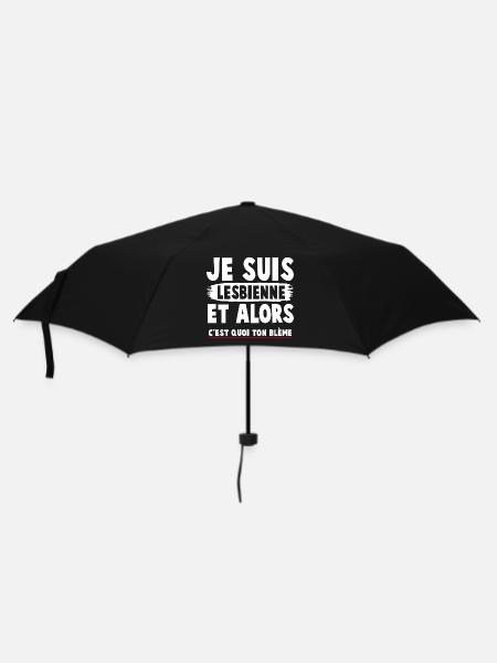 Humorous feminist t-shirt with a committed message - Umbrella (small) - black