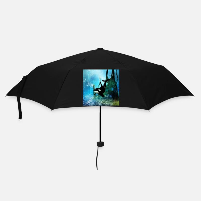 Wunderbarer Orca im tiefen Ozean - Regenschirm (klein) - Schwarz