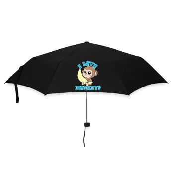 Affen - Regenschirm (klein) - Schwarz - Vorne