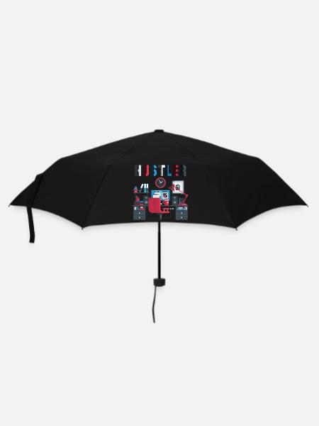 Hustler Arbeitstier - Regenschirm (klein) - Schwarz