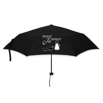 Ja Gesagt Heirat Junggeselle Junggesellin Hochzeit - Regenschirm (klein) - Schwarz - Vorne