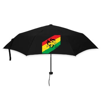 Lion rasta devant un drapeau tricolore - Parapluie standard - noir - Devant