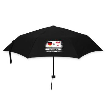 Deutschland und Österreich 100% genial / Geschenk - Regenschirm (klein) - Schwarz - Vorne