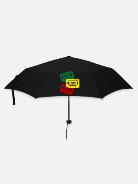 Kassettenfarben Trio - Regenschirm (klein) - Schwarz