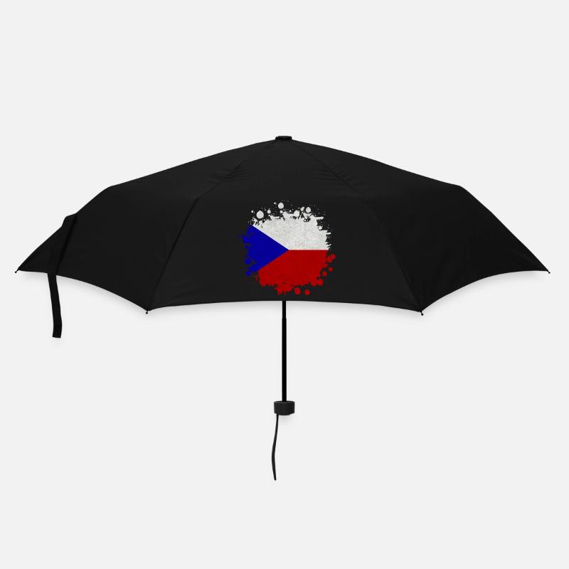 Tschechien Klecks / Geschenk Prag Flagge - Regenschirm (klein) - Schwarz
