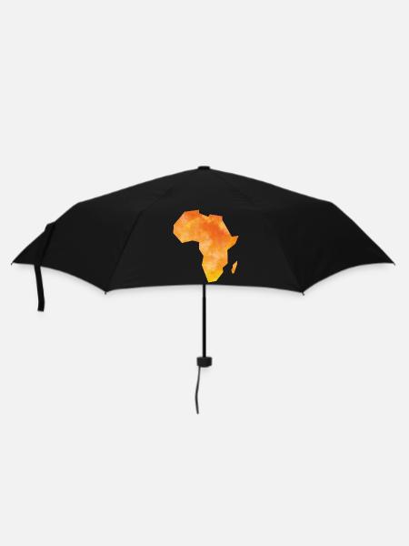 Karte Afrika - Regenschirm (klein) - Schwarz