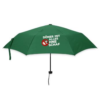 Döner Kebab Kebap Schaf Scharf Spruch Lustig - Regenschirm (klein) - Flaschengrün - Vorne