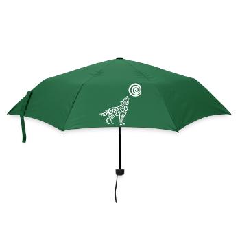 The white wolf and the moon - Umbrella (small) - bottlegreen - Front