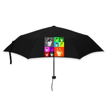 Pop Art Husky Portrait - Parapluie standard - noir - Devant