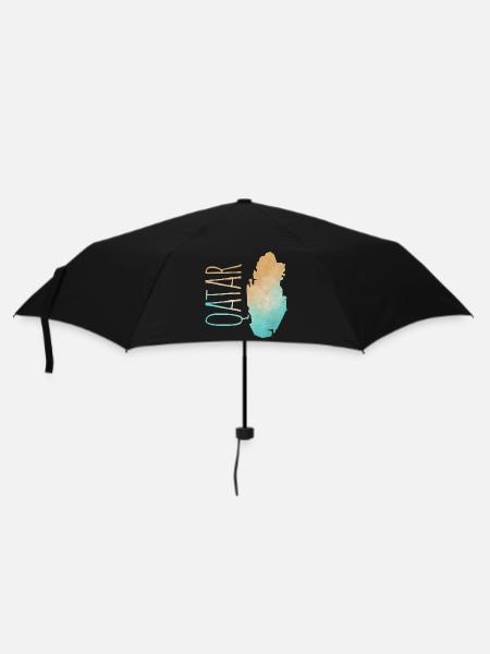 Qatar - Regenschirm (klein) - Schwarz