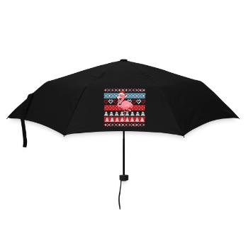 Ugly Christmas Flamingo - Regenschirm (klein) - Schwarz - Vorne