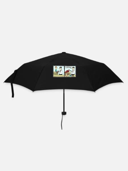 Cartoon Fussball Fussballer Comic Lustig Witzig - Regenschirm (klein) - Schwarz