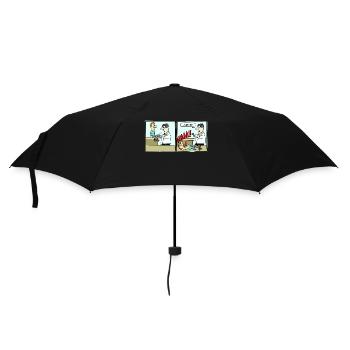 Fussballer Comic Cartoon Fussball Lustig Witzig - Regenschirm (klein) - Schwarz - Vorne