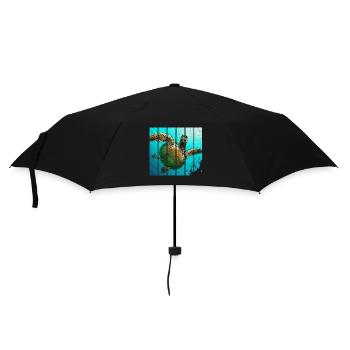 Schildkröte - Regenschirm (klein) - Schwarz - Vorne