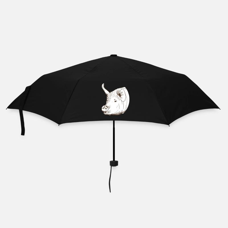 Schwein - Regenschirm (klein) - Schwarz
