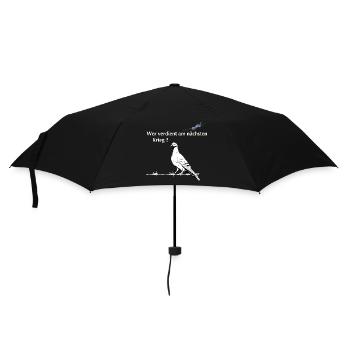 Friedenstaube - Regenschirm (klein) - Schwarz - Vorne