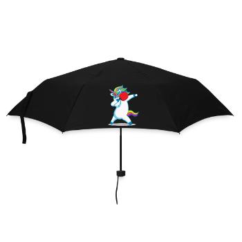 Tischtennis Einhorn Dabbing Unicorn Pferd Geschenk - Regenschirm (klein) - Schwarz - Vorne