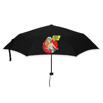 Spaghetti Sexy Woman Pasta Asciutta Italy - Umbrella (small) - black - Front