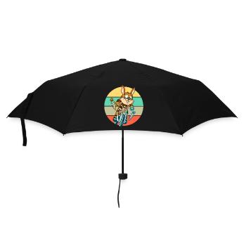 Hase Kaninchen Motocross Geschenk - Regenschirm (klein) - Schwarz - Vorne