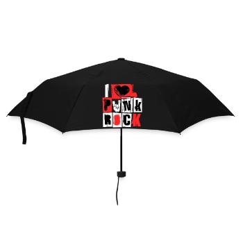 I love punk rock punk rock music hard rock metal - Umbrella (small) - black - Front