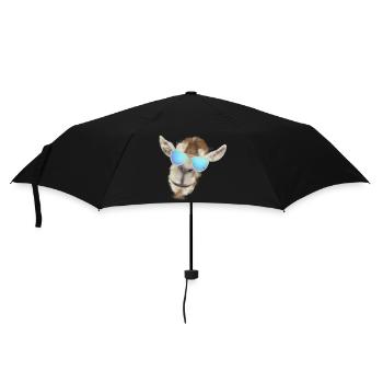 Casual goat head with sunglasses - Umbrella (small) - black - Front