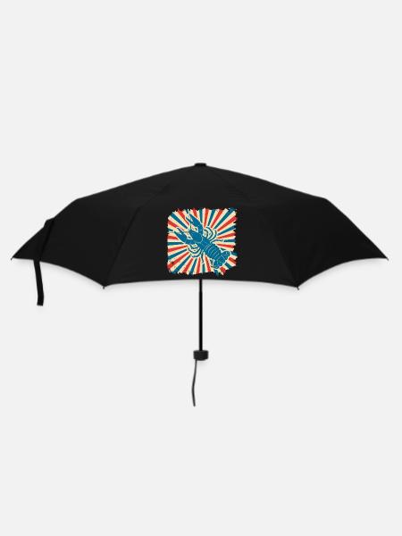 Hummer im Sonnenrad Retro - Regenschirm (klein) - Schwarz