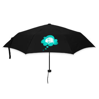 Caravan Wolke Traum Wohnwagen Campingplatz Fan - Regenschirm (klein) - Schwarz - Vorne