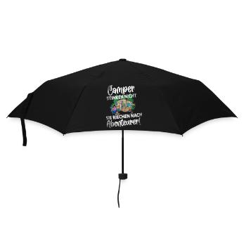 Camper Camping Lustiger Spruch - Regenschirm (klein) - Schwarz - Vorne