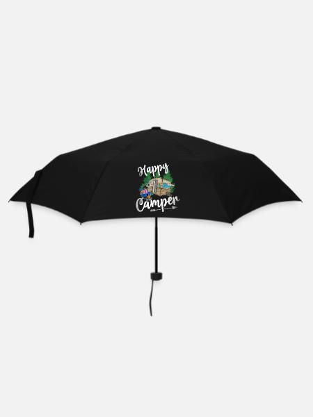 Happy Camper - Regenschirm (klein) - Schwarz