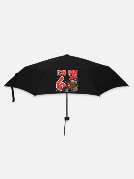 Ich Bin 6 Motocross - Regenschirm (klein) - Schwarz