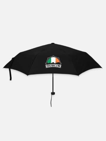 Dublin Irland Skyline Reise Souvenir Irische Flagge - Regenschirm (klein) - Schwarz