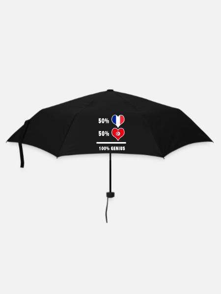 France et Tunisie 100% brillant / cadeau - Parapluie standard - noir