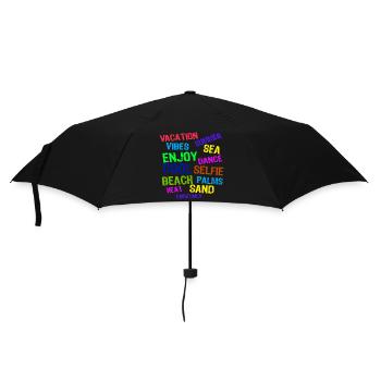 Urlaub Entspannen Ferien Sommer Sonne Verreisen - Regenschirm (klein) - Schwarz - Vorne