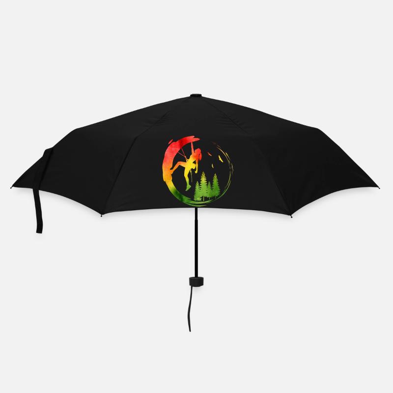 Aventure forestière grimpeuse féminine aquarelle - Parapluie standard - noir