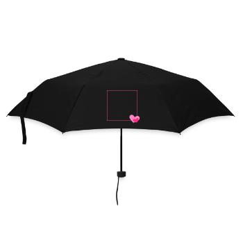 Heart Frame Ornament Line Customizable - Umbrella (small) - black - Front