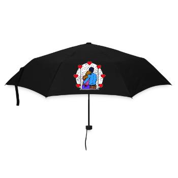 Liebespaar Valentinstag Romantik Herz - Regenschirm (klein) - Schwarz - Vorne