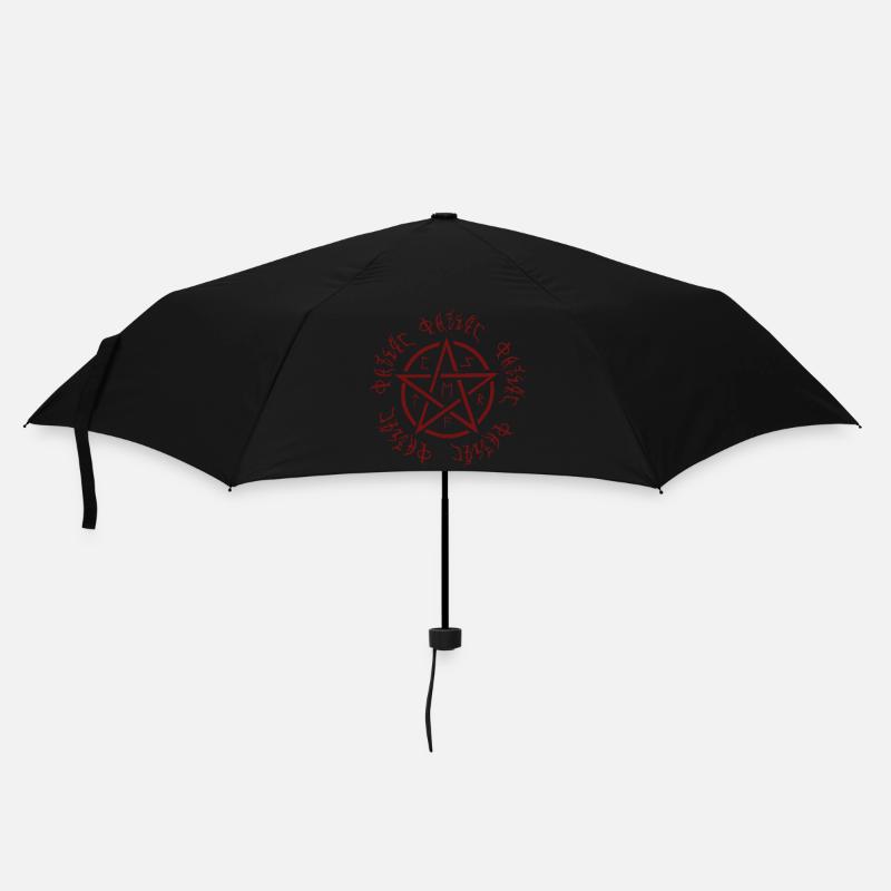 Pentagram pattern, futhark, goth, Halloween outfit - Umbrella (small) - black